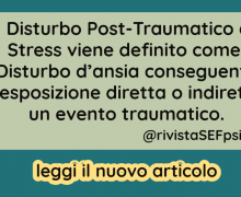 Disturbo Post-Traumatico da Stress – Scuola di Psicoterapia Funzionale